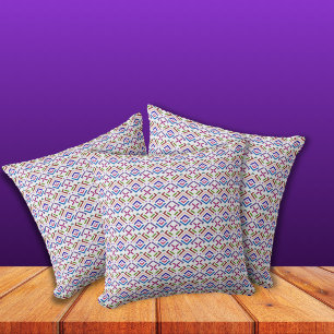 Coussin Motif diamant géométrique ethnique pastel moderne