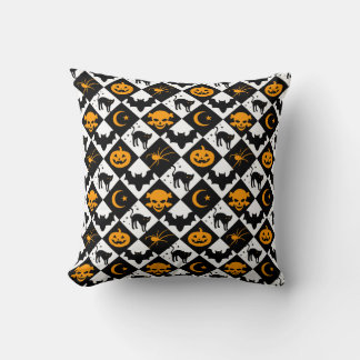 Coussin Motif diamant Harlequin noir et blanc