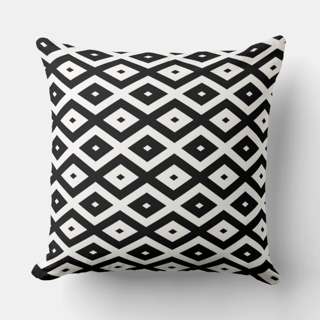 Coussin Motif diamant noir et blanc (Recto)