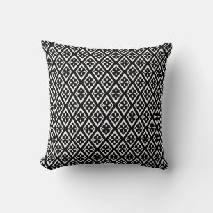 Coussin Motif diamant - noir et blanc