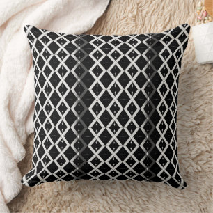 Coussin Motif Diamant noir et blanc