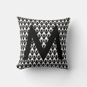 Coussin Motif diamant noir et blanc élégant