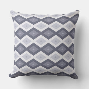 Coussin Motif diamant nuances de bleu gris
