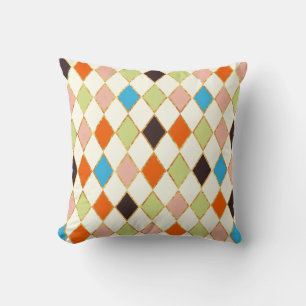 Coussin Motif diamant pastel rétro festif