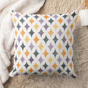 Coussin Motif diamant rétro de milieu de siècle en treilli