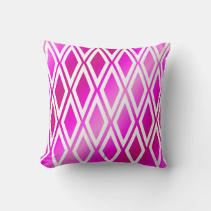 Coussin Motif diamant rose et blanc vibrant