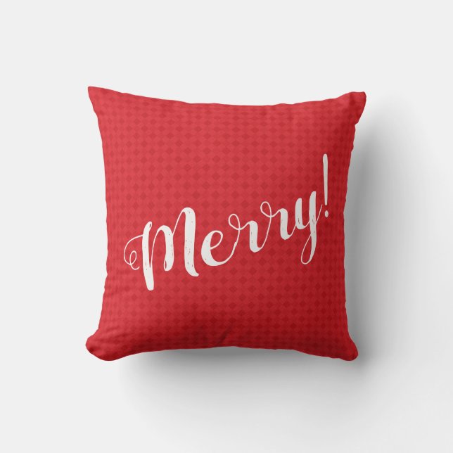 Coussin Motif Diamant Rouge - MERRY (Recto)