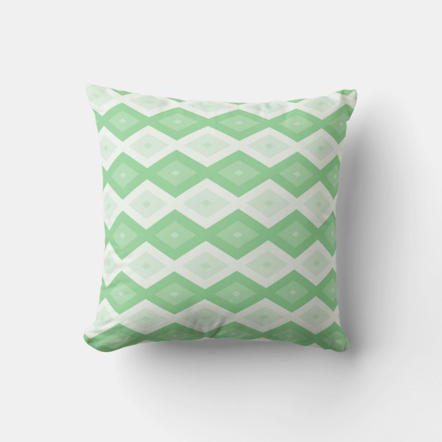 Coussin Motif diamant vert pomme (Recto)
