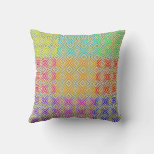 Coussin Motif diamanté alternatif aux couleurs de l'arc-en