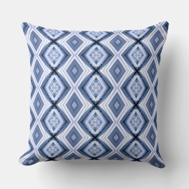 Coussin Motif Diamants Bleus Harmony Diamond Blues (Recto)