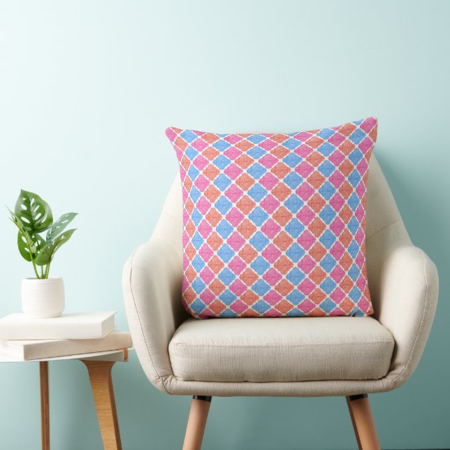 Coussin Motif diamants patchwork orné (Chaise)