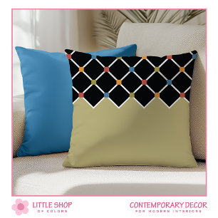 Coussin Motif Diamond Arlequin Vert moderne