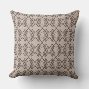 Coussin Motif Diamond élégant en Café Brown & Beige