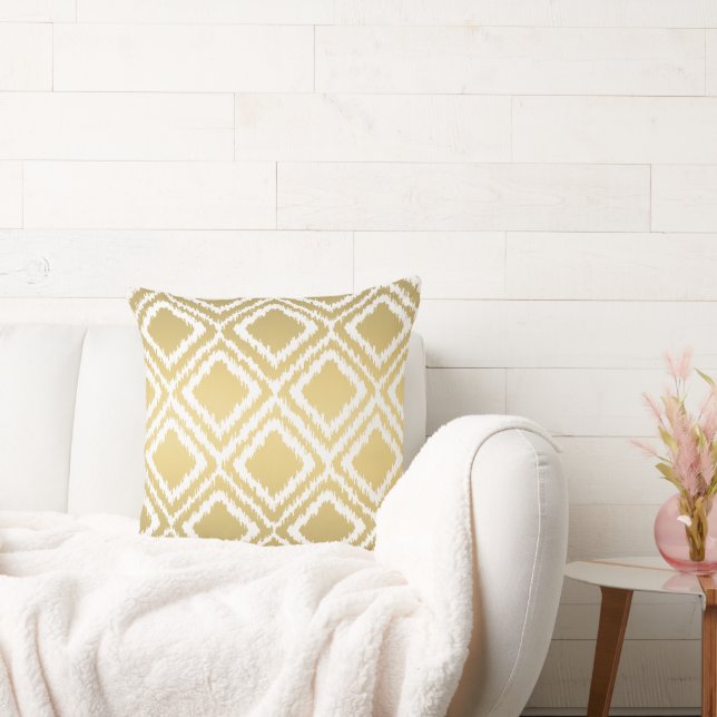 Coussin Motif Diamond Ikat Or moderne (Canapé)