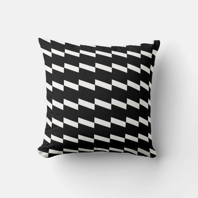 Coussin Motif d'illusion de rayures noires moderne (Recto)
