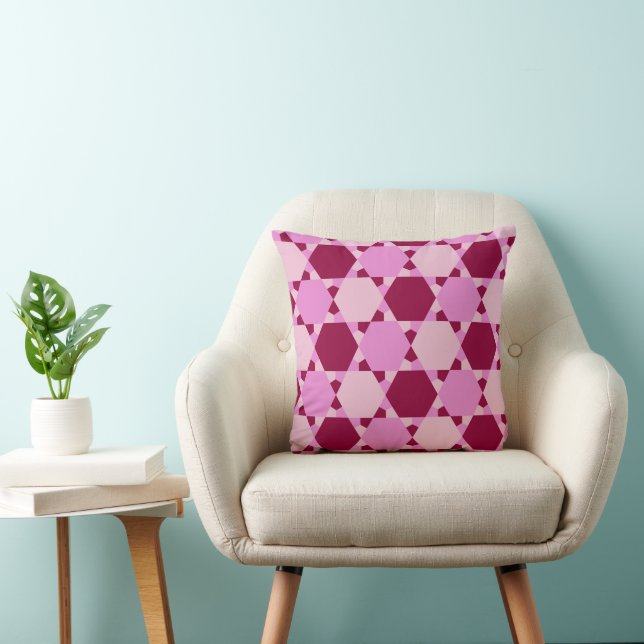 Coussin Motif d'illusion optique Girly Pink (Chaise)