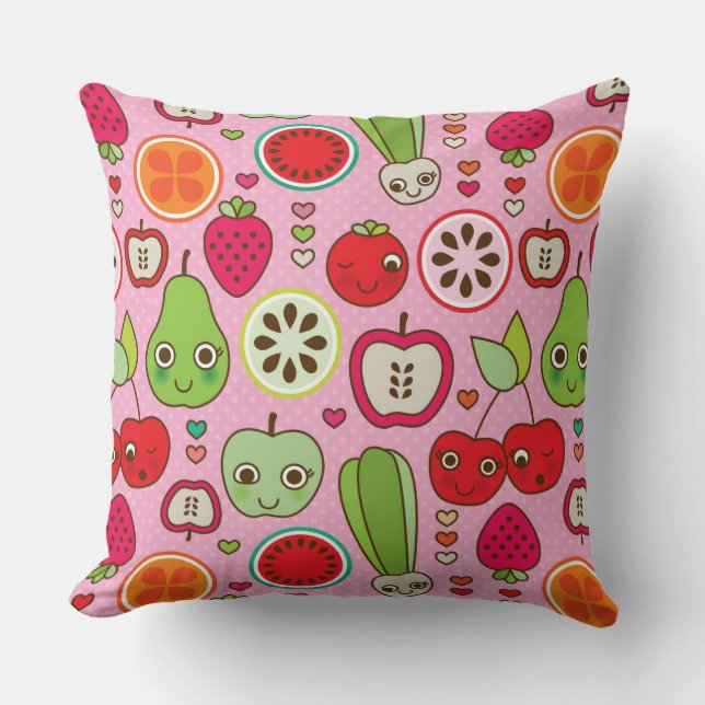 Coussin motif d'illustration de cuisine de fruit (Recto)
