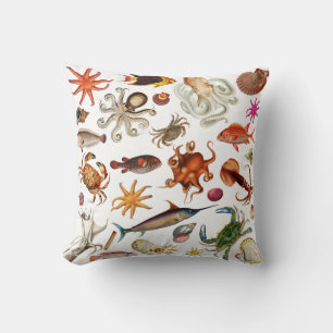 Coussin Motif d'illustration de la vie marine sous-marine