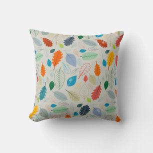 Coussin Motif d'illustration Feuilles d'automne vintage