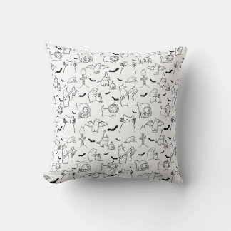 Coussin Motif d'illustration Halloween Chat Jeu d'oreiller