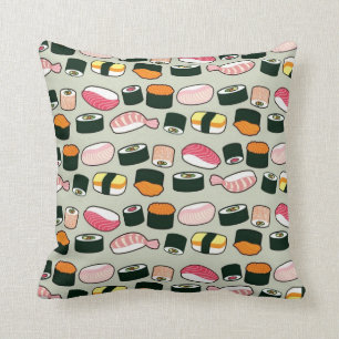 Coussin Motif d'illustrations d'amusement de sushi