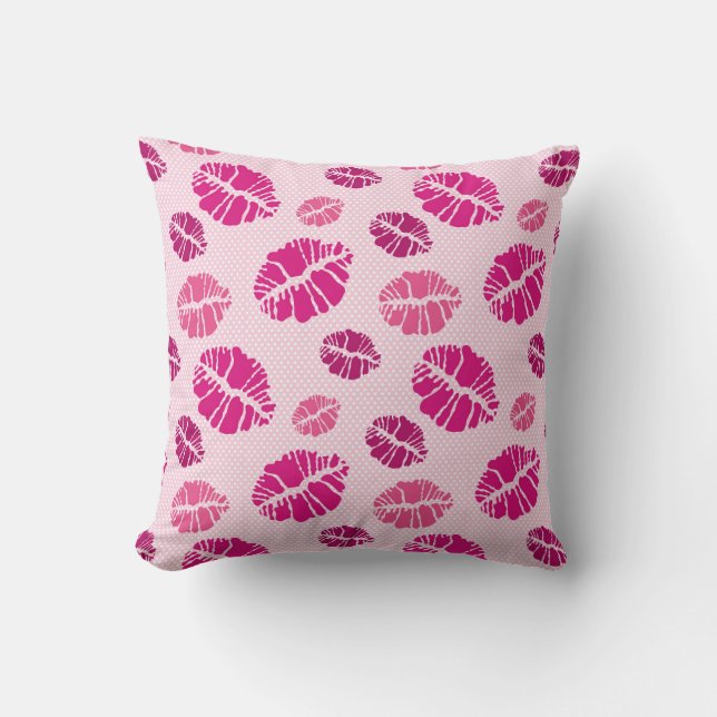 Coussin Motif d'impression de forme de baiser de rouge à (Recto)