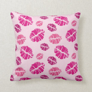 Coussin Motif d'impression de forme de baiser de rouge à