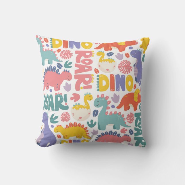 Coussin Motif Dino Roar Fun (Recto)