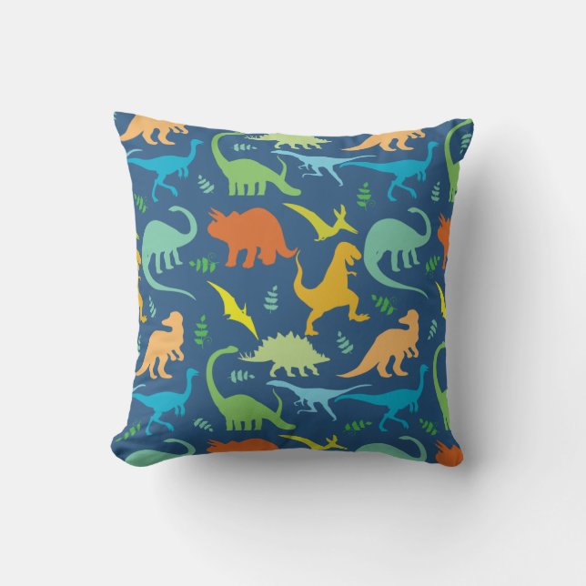Coussin Motif Dinosaure coloré (Recto)