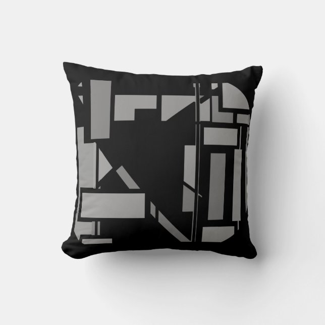 Coussin Motif d'inspiration artistique du sud-ouest noir g (Recto)