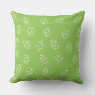 Coussin Motif d'oeufs verts de Pâques