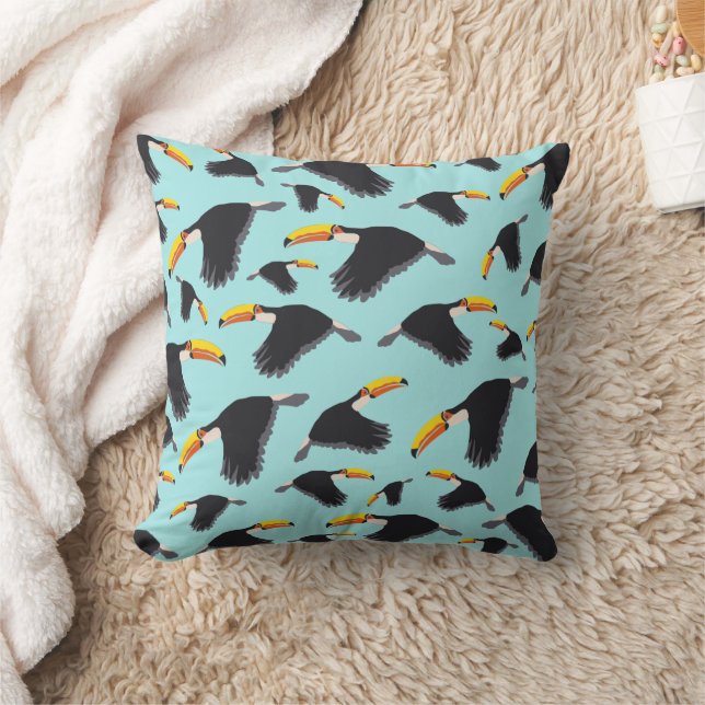 Coussin Motif d'oiseau tropical toucan coloré (Couverture)