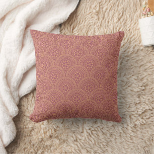 Coussin Motif d'ondes mandala or et violet