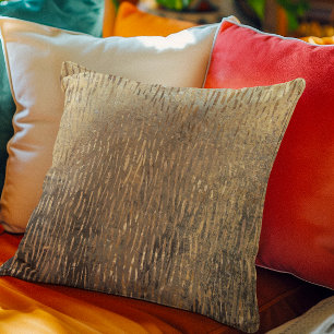 Coussin Motif d'or métallique en état de détresse - Pluie