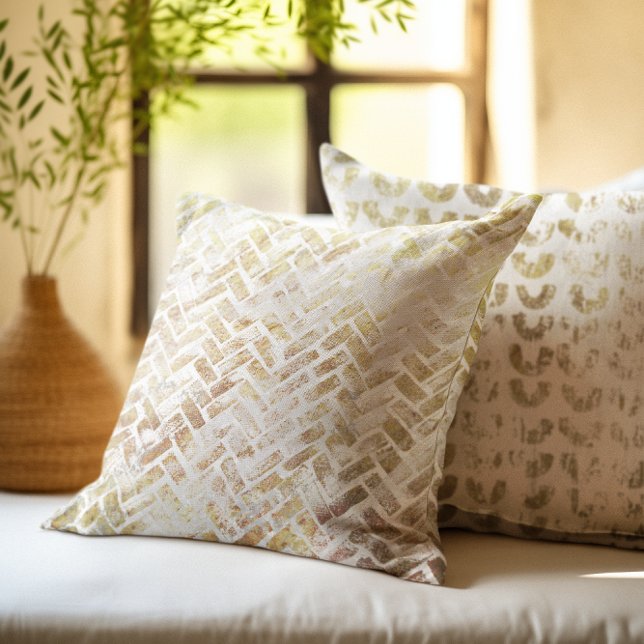Coussin Motif d'or moderne en détresse - Herringbone (Créateur téléchargé)