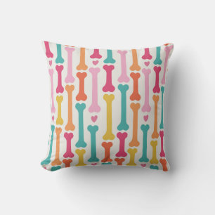 Coussin Motif d'os coloré