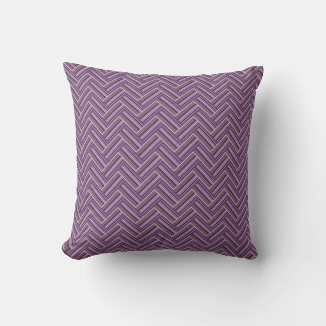Coussin Motif double tissage Mauve stripes (Recto)