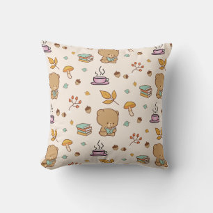 Coussin Motif d'ours pour les amateurs de livres mignons