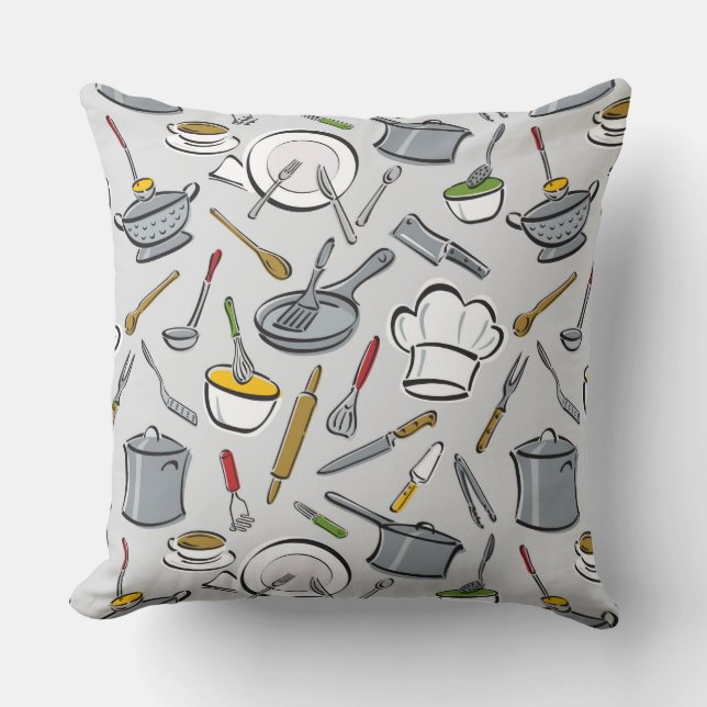 Coussin Motif d'outils de cuisine (Recto)