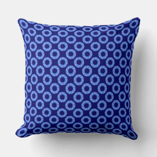 Coussin Motif d'ouverture - Bleu bébé sur Deep Navy