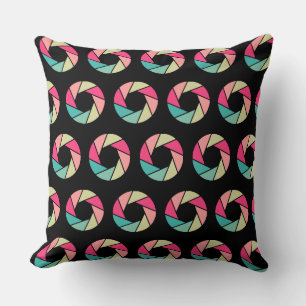 Coussin Motif d'ouverture - Couleurs sur noir