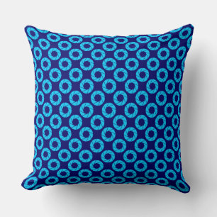 Coussin Motif d'ouverture - Sky Blue sur Deep Navy