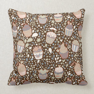 Coussin Motif doux fait de petits gâteaux savoureux