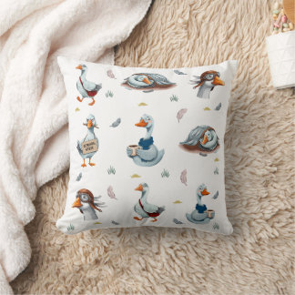 Coussin Motif drôle d'oies – Impression fantaisiste d'oie
