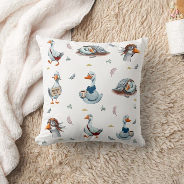 Coussin Motif drôle d'oies – Impression fantaisiste d'oie (Couverture)