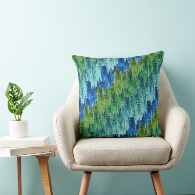 Coussin Motif du Canada en bleu d'Aqua (Chaise)
