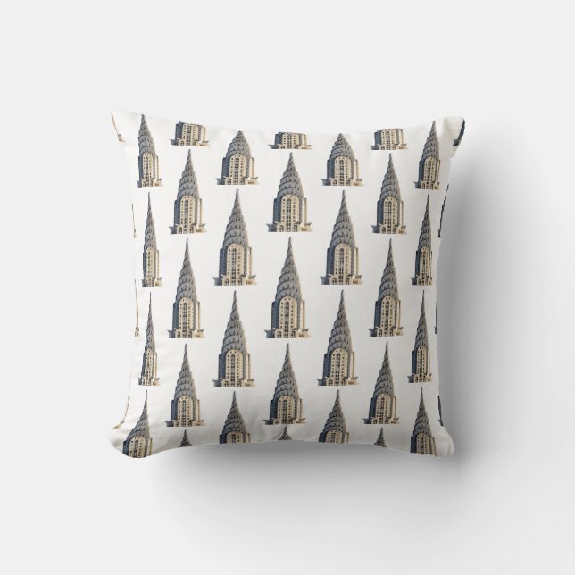 Coussin Motif du dôme du Chrysler Building noir sur blanc (Recto)