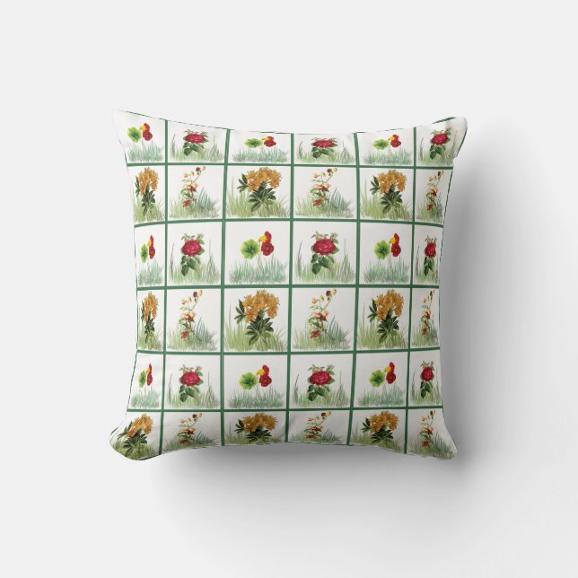 Coussin Motif du jardin floral (Recto)
