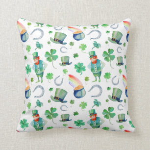 Coussin Motif du jour de St Patrick d'aquarelle