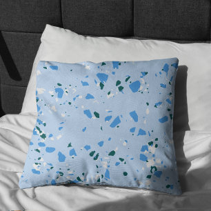 Coussin Motif du Terrazzo Bleu